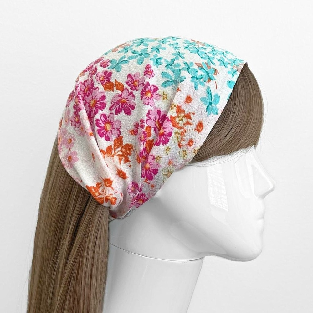 Pink and Blue Floral Hair Accessory Headband